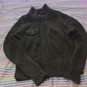 Men's Classic Dark Green Knit Cardigan